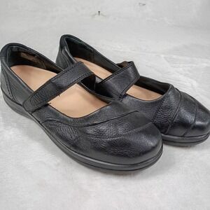 Apex A330W Womens Black Leather Mary Jane Slip Resistant Shoes Size 10.5 XW